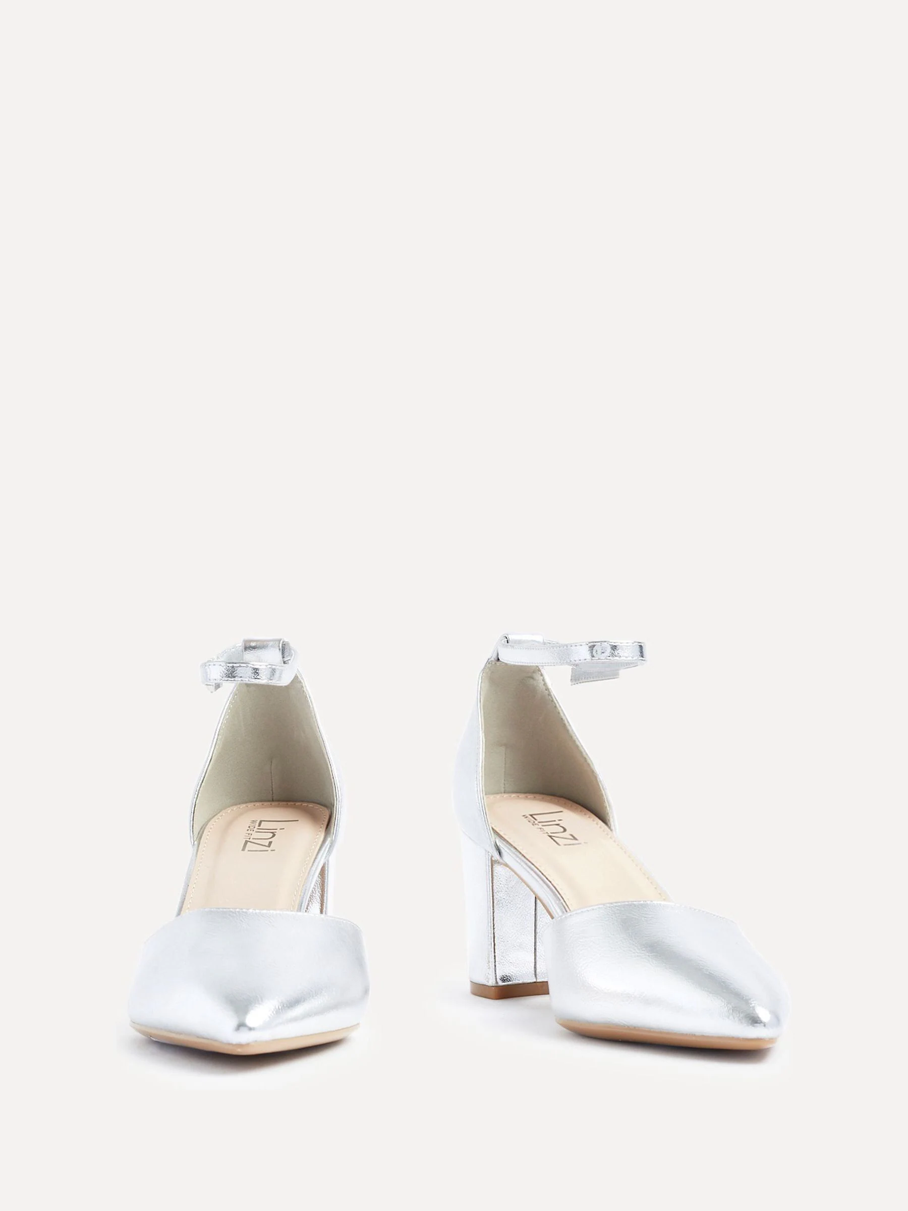 Zilver - Linzi Davina pumps met blokhak en dichte hiel