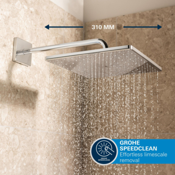 Grohe Precision Thermostat Perfect inbouw douchesysteem met Vitalio Rain Mono 310 hoofddouche vierkant Chroom