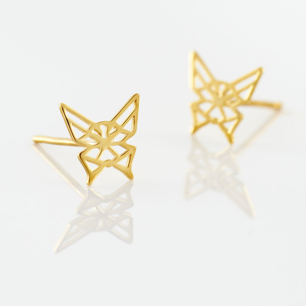 Boucles D'oreilles Puces Bartholomee Papillon Or Jaune