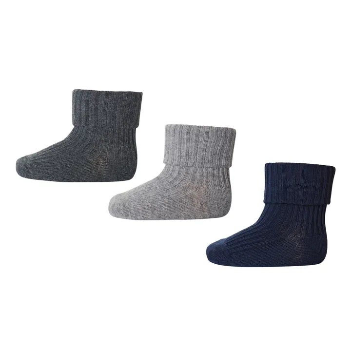 Mp Denmark Set de 3 paires de chaussettes Rib en coton | Noir