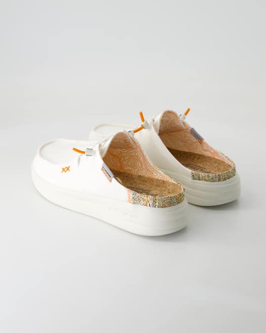 Fusion Lily capri washed Pantoletten in Weiß