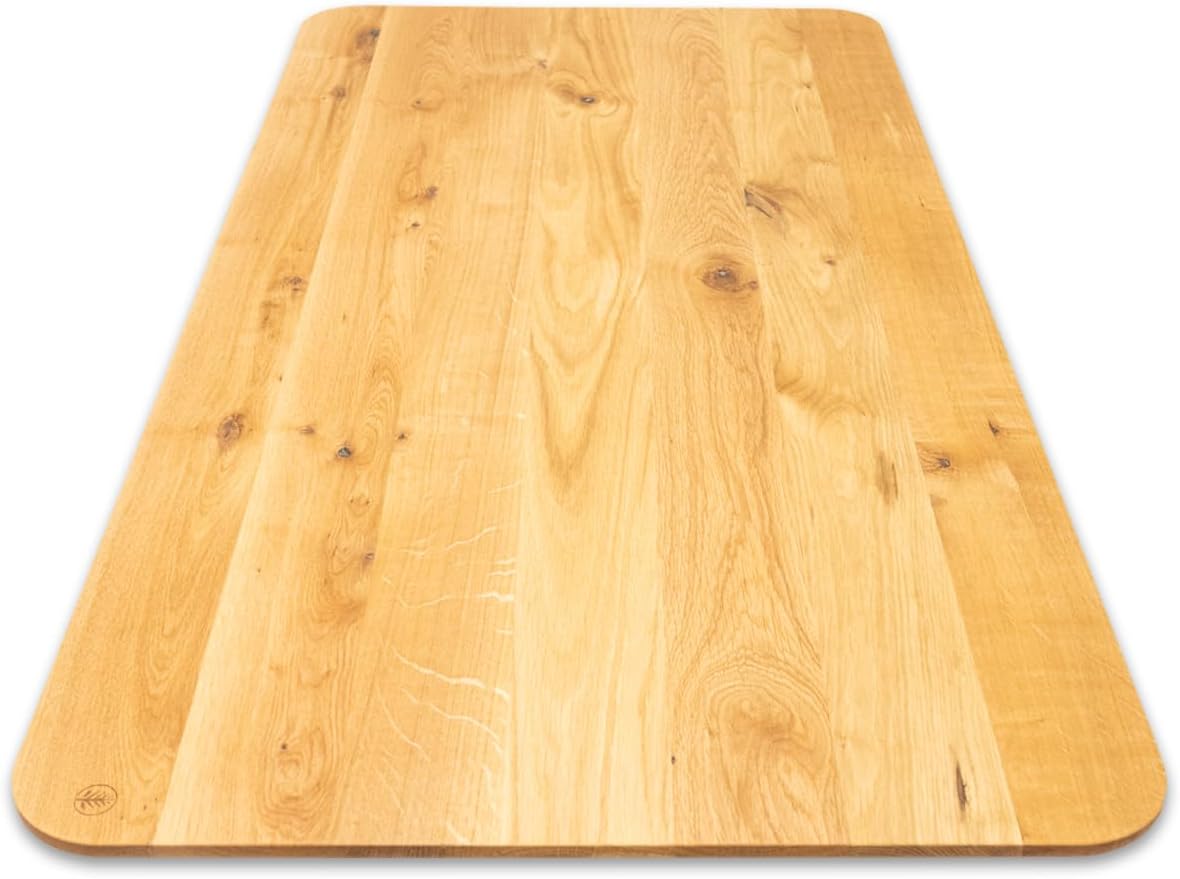 Tischplatte Schreibtischplatte Wildeiche Massivholz Schweizer Kante (160 x 60 cm)