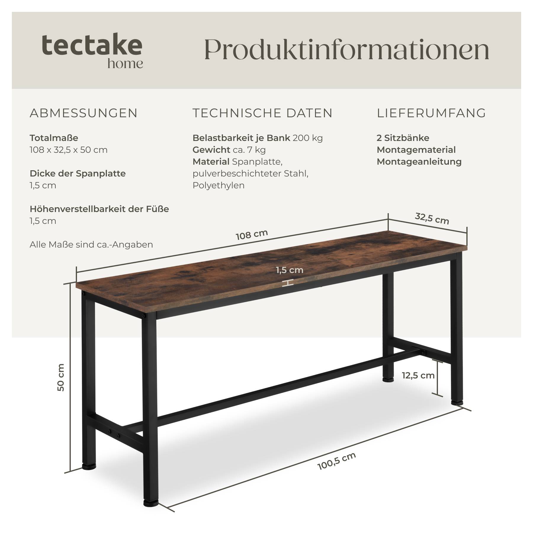 2er Set Sitzbank Fairfield