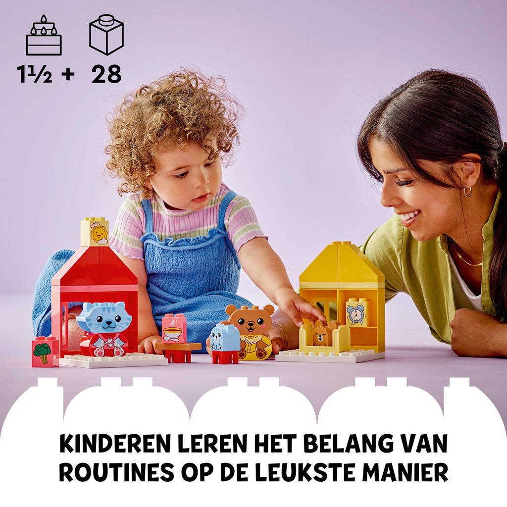 Blije setMijn eerste Dagelijkse gewoontes – eten en slapen Dieren Speelgoed voor Peuters 10414