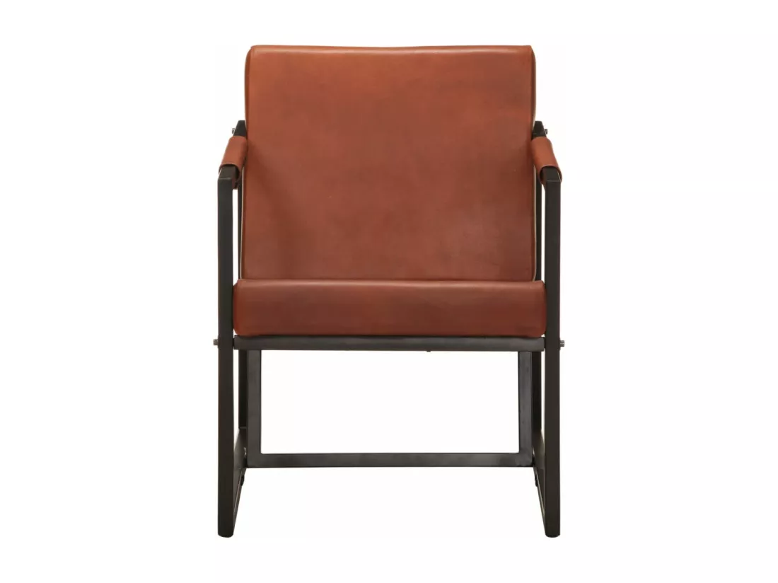 Fauteuil Marron Cuir véritable
