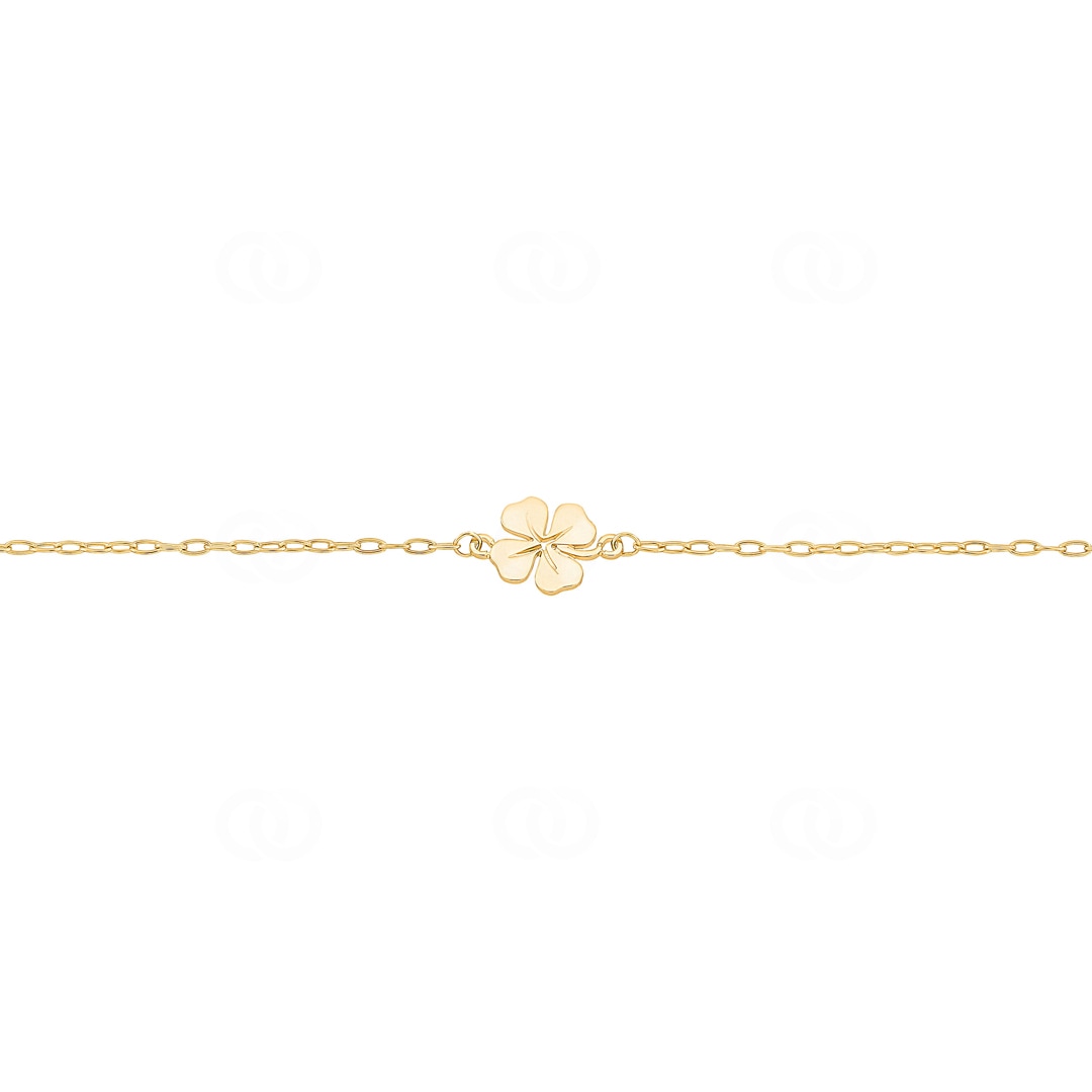 Armband 375/9 K Gelbgold mit Kleeblatt