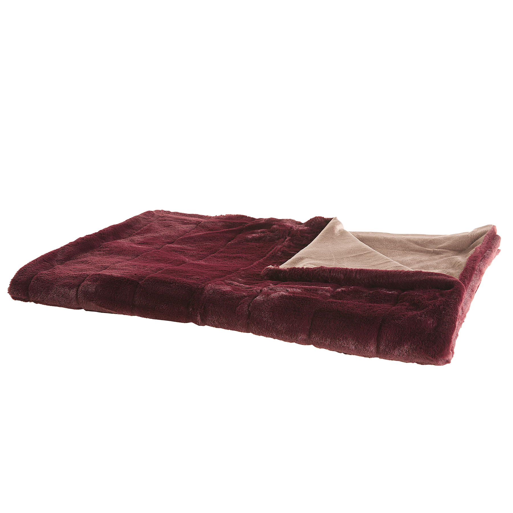 Beliani - TANTAN - Plaid - Bordeaux - 150 x 200 cm - Polyester