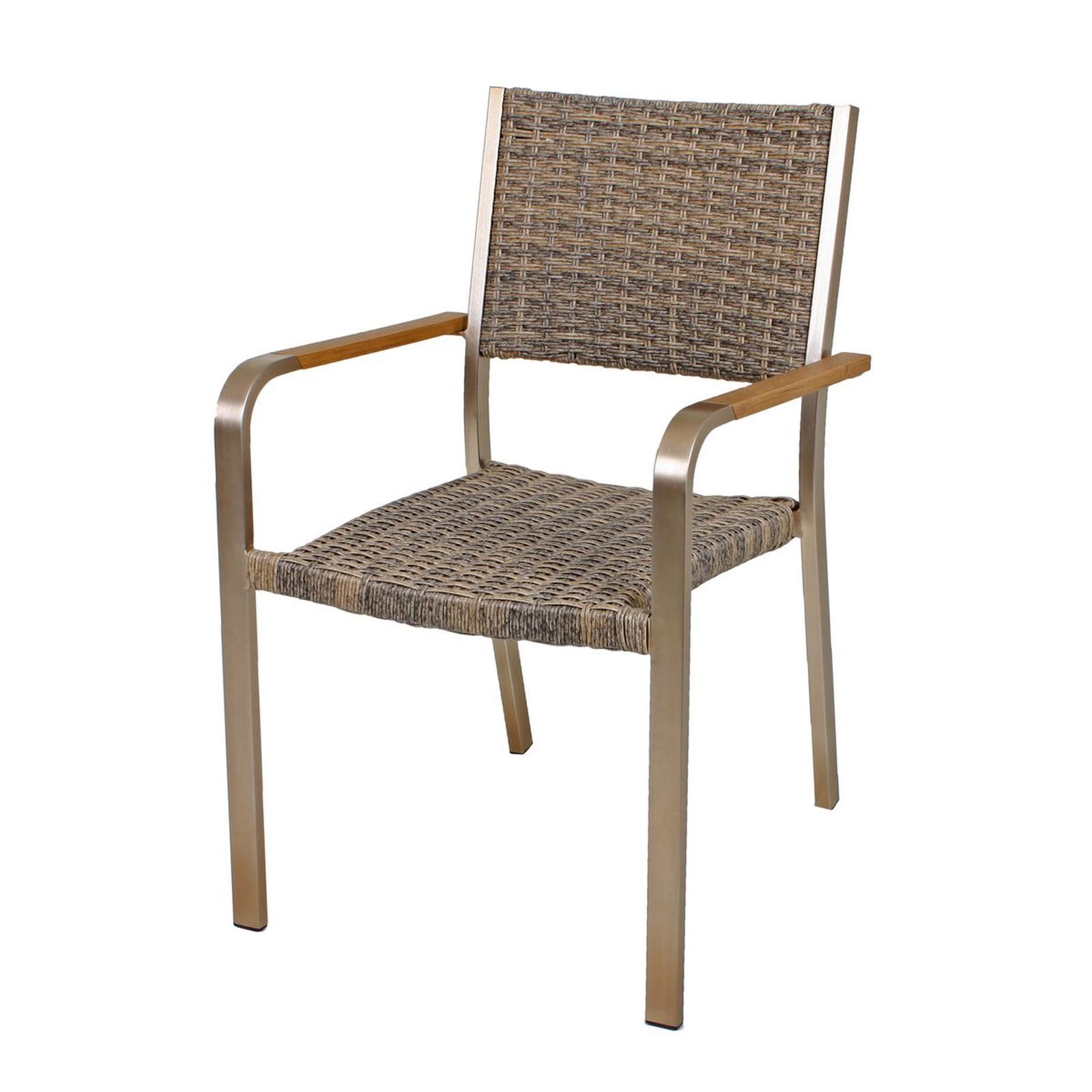 2er-Set Stapelstuhl FLORENCE - champagner-sesambraun - Aluminium