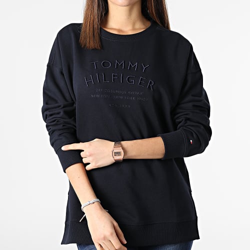 Sweat Crewneck Femme Relaxed Text 4270 Bleu Marine