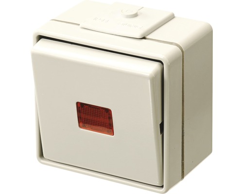 Jung 631 W Opbouw-vochtwerende drukknop/verbreekcontact IP44 grijs WG600