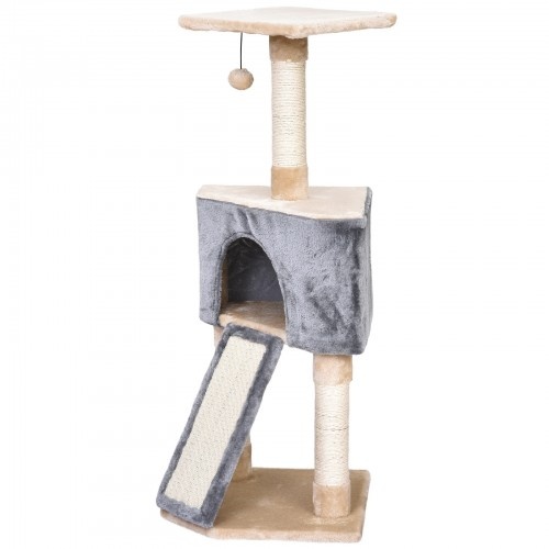 Arranhador para Gatos PawHut com Caverna, Cinza/Bege