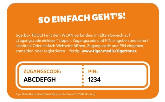 Tigertones Tickets 6 Monate versch. Ausführungen