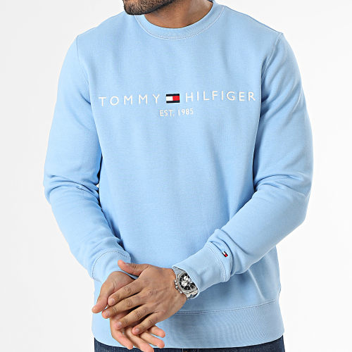 Sweat Crewneck Tommy Logo 1596 Bleu Clair