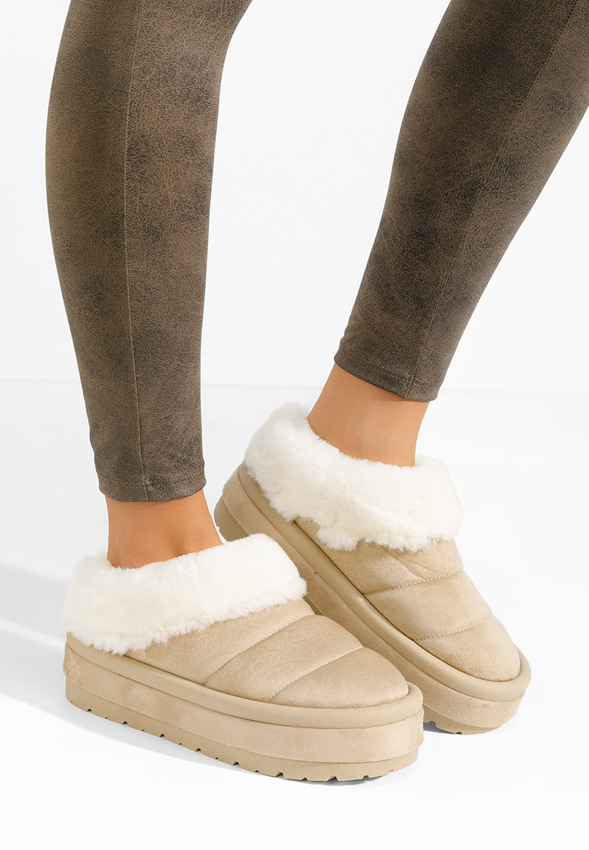 Mules à plateforme beige Dierra V2