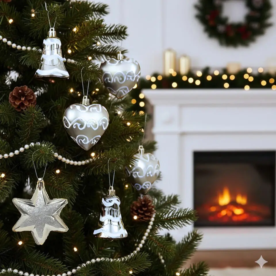 Christmas goods Kersthangers - 6x - figuurtjes - zilver - 9 cm