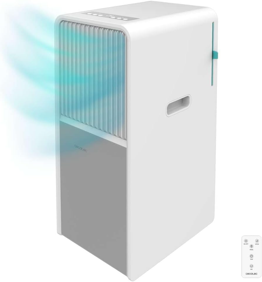 Cecotec Tragbarer Klimaanlage ForceClima 9150 Style, 9000 BTU, Abdeckungsbereich 25m2, Fernbedienung, Touch-Bedienung, LED-Display, 4 Modi, 2 Geschwindigkeiten, Entfeuchtungsmodus, Timer