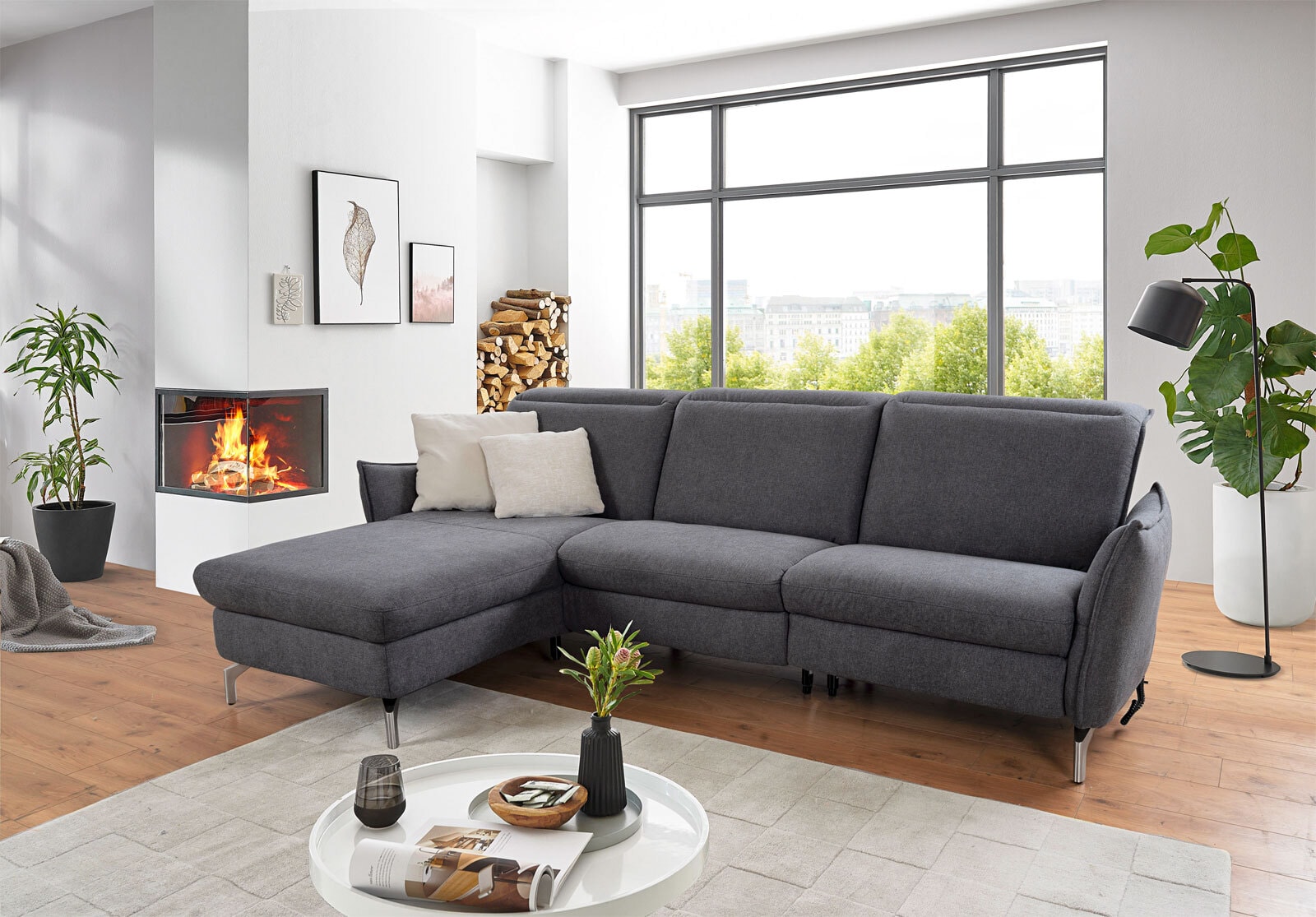 Ecksofa Lina 179x89x263 Bezug Sofia Clean Anthrazit
