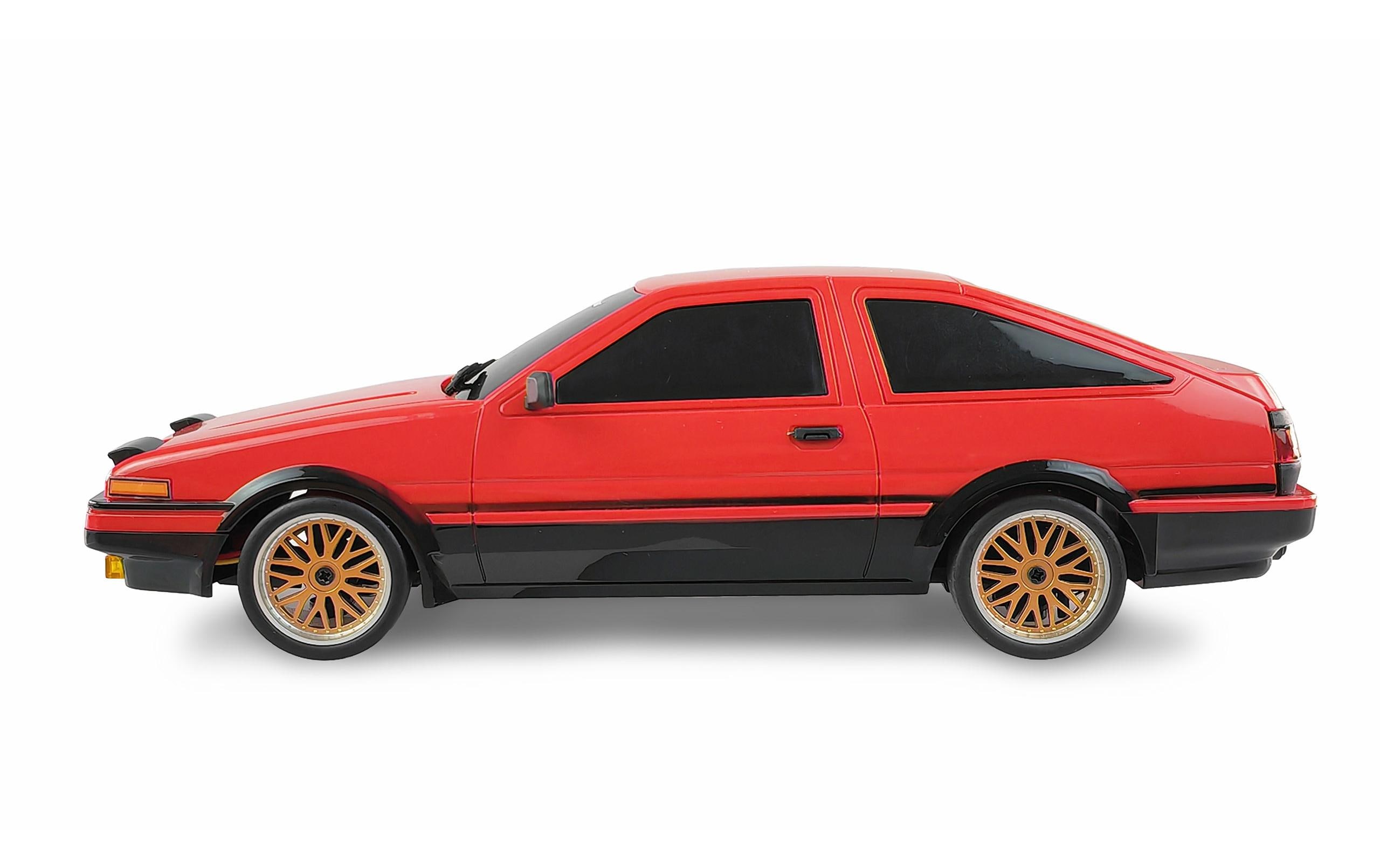 Drift AE86 Sprinter Trueno RWD, Rot, RTR, 1:18Kleiner JDM Drifter mit Heckantrieb