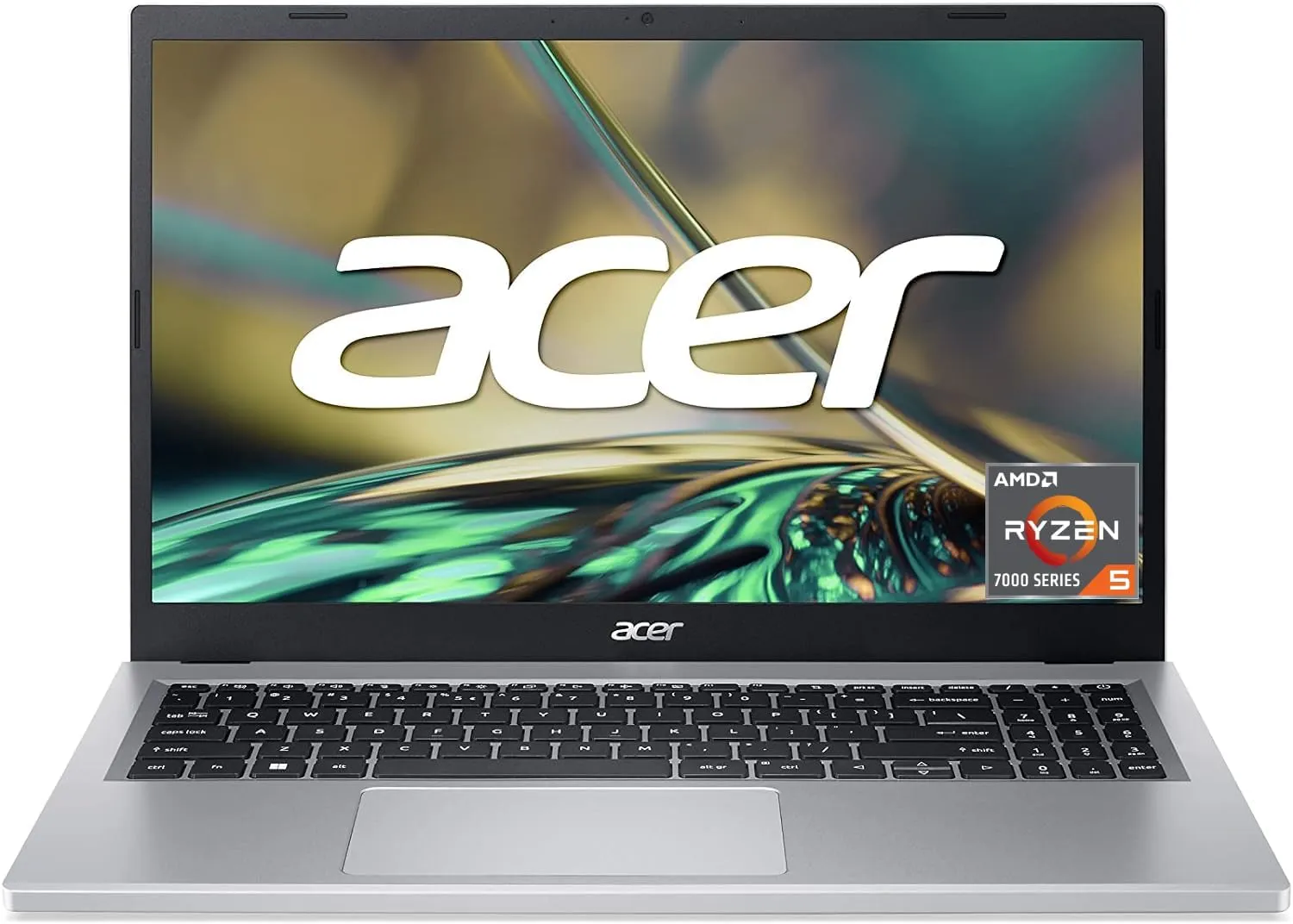 Acer Aspire 3 Laptop | 15.6 FHD Display | AMD Ryzen 5 7520U | 16GB RAM | 512GB SSD | AMD Radeon Graphics | Windows 11 | QWERTZ Keyboard | Silver
