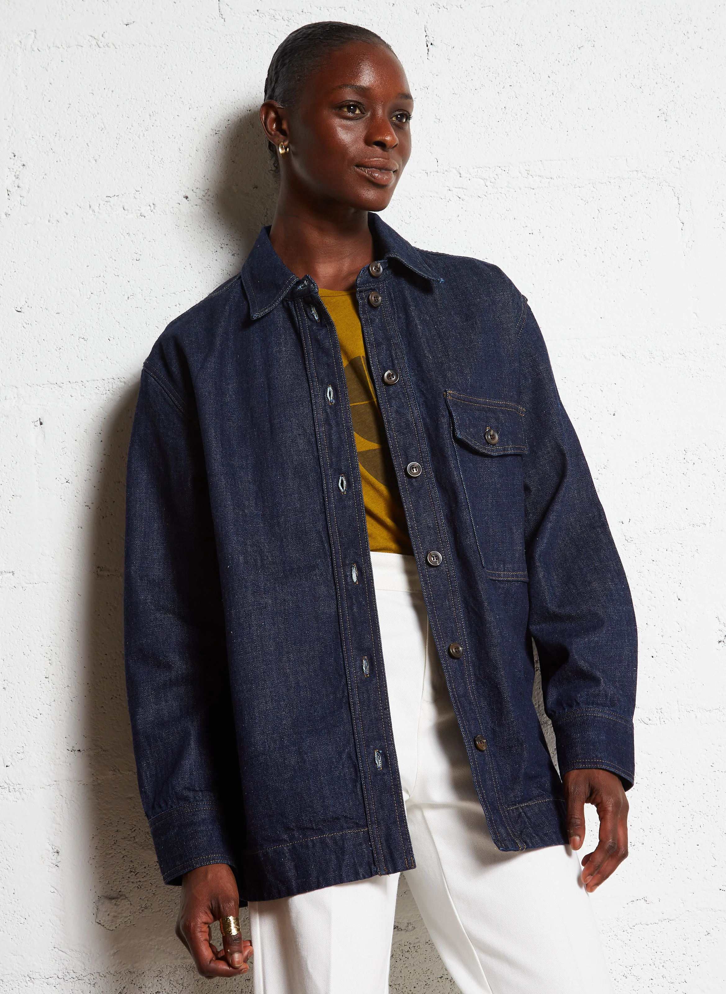 CADET - Chemise ample denim en coton bio| Bleu