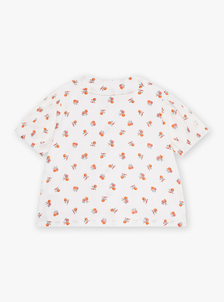 Blouse écrue à imprimé fruits