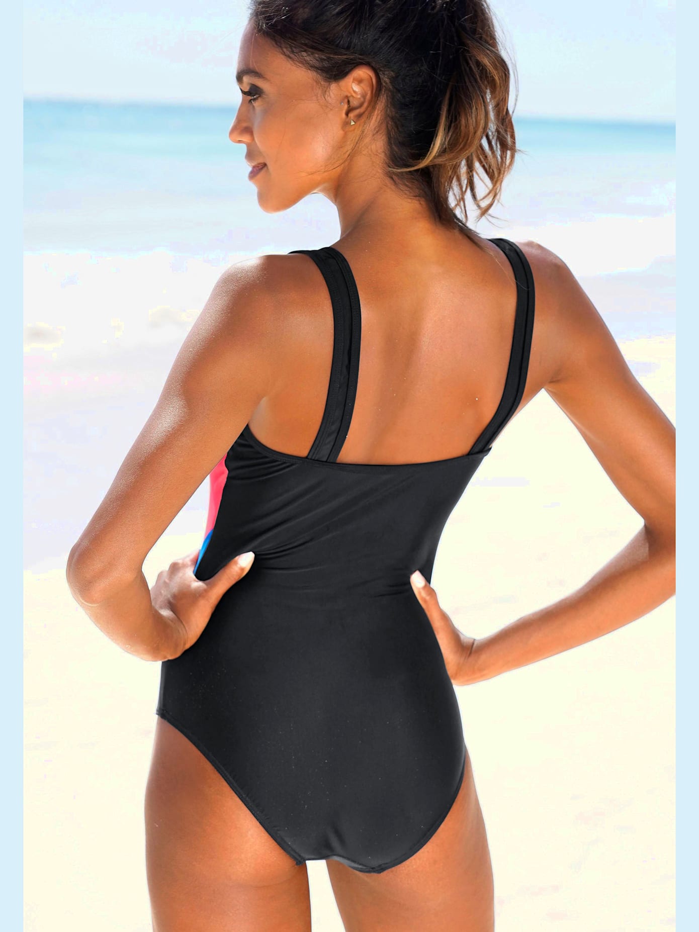 Maillot de bain empiècements duo de couleurs