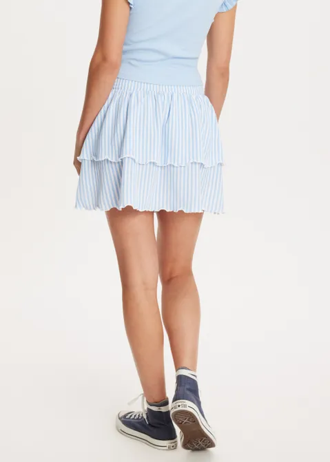 Ruffle rok met structuur blauw (BLW.L)