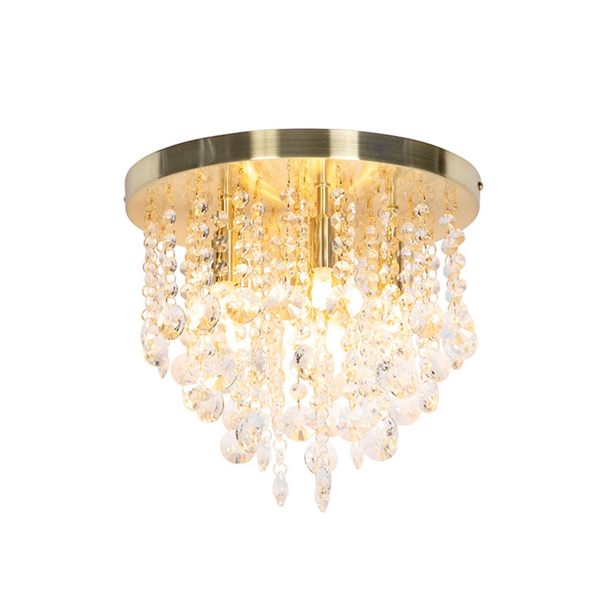 Klassieke plafondlamp goud met glas - Medusa