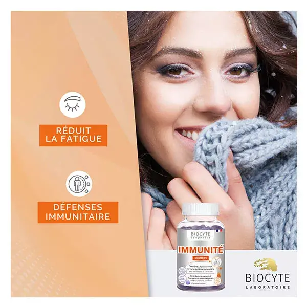 Biocyte Immunité Gummies Système Immunitaire Vitamine D, C, Zinc 60 Gummies