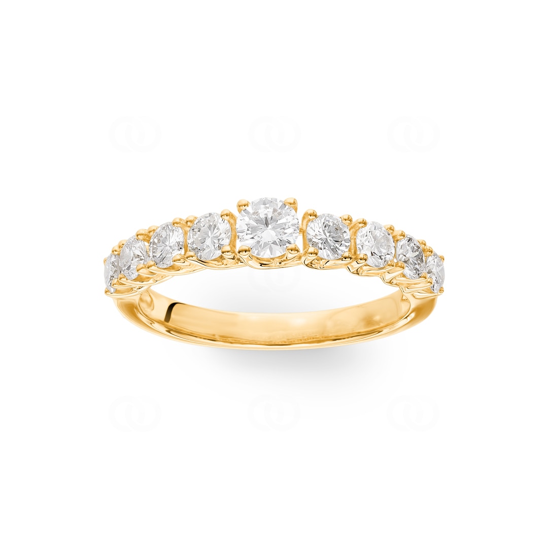 1.01 Karat Diamanten Mémoire Ring 750/18 K Gelbgold