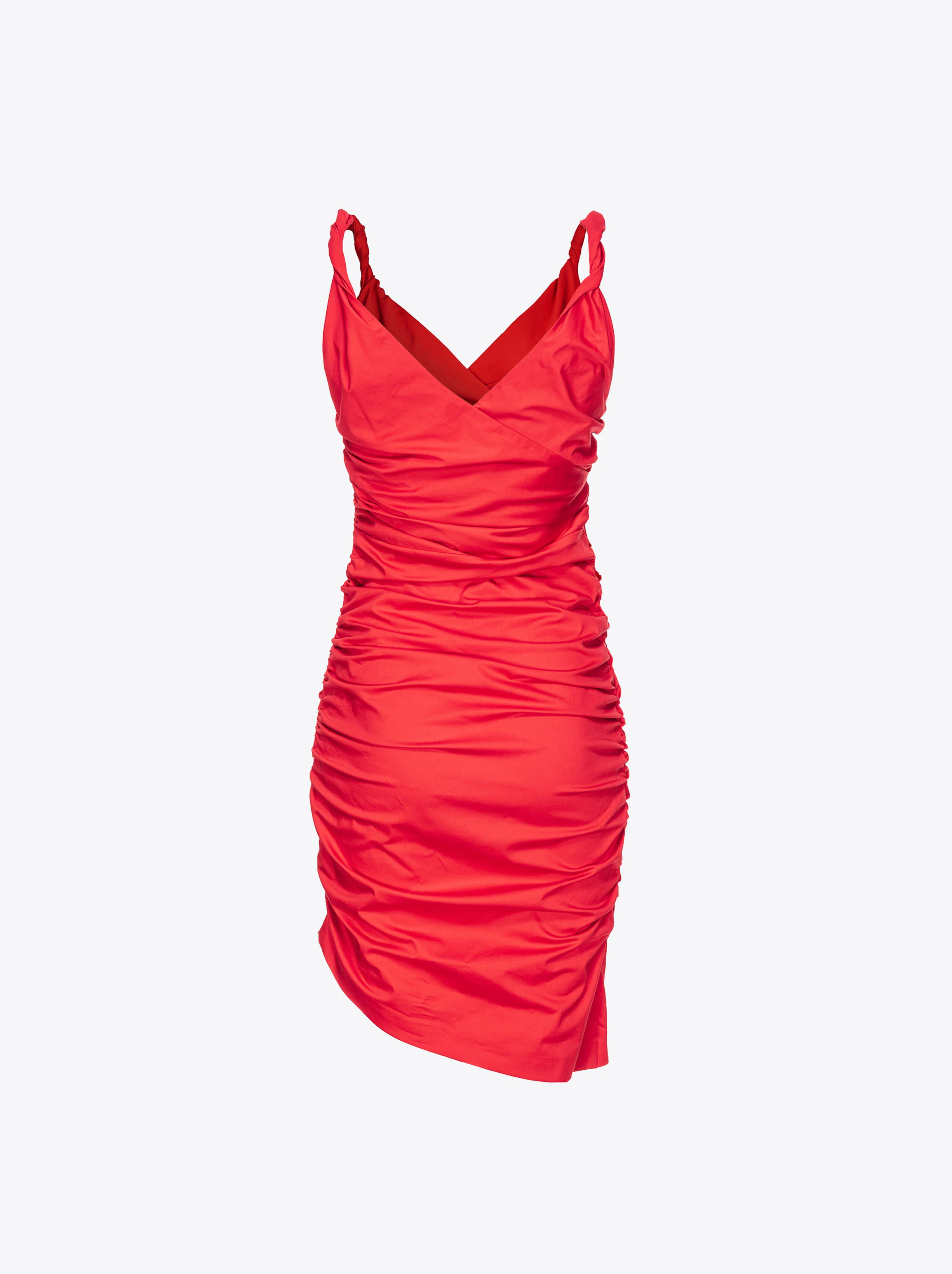 Mini-robe froncé technique | Rouge