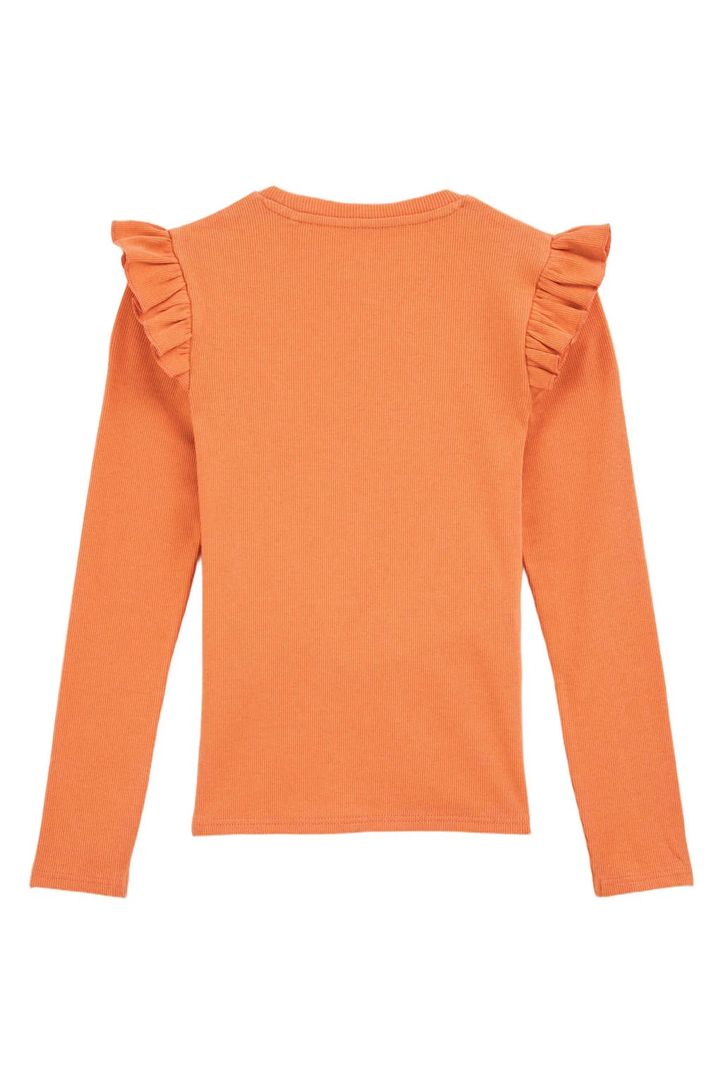 WE Fashion longsleeve oranje rib gebreid