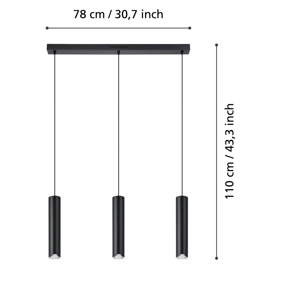 EGLO - Balamorta-Z Lang Bordpendel - Sort L78 - RGB + TW - Zigbee, Bluetooth