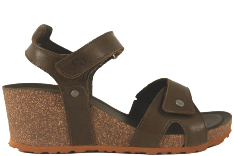 GREEN COMFORT WAVE MØRKEGRØN LET SANDAL I GLAT SKIND