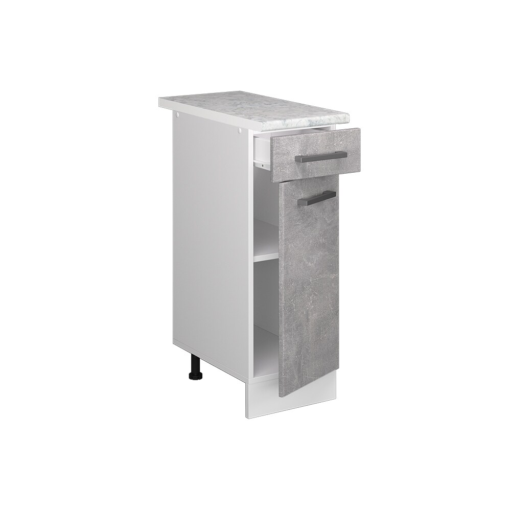 Vicco Apothekerunterschrank Küchenschrank Küchenzeile R-Line 30 cm Weiß Beton Arbeitsplatte