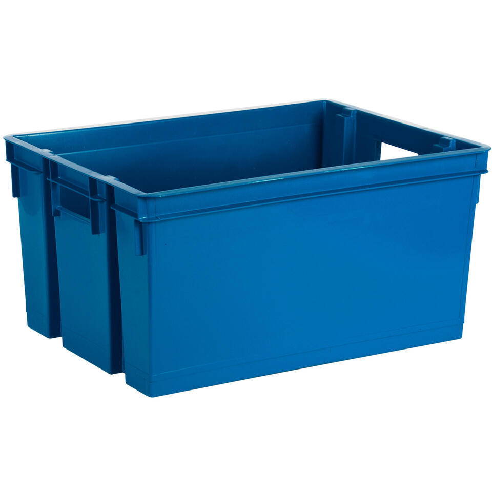 EDA Opbergkrat 50L - blauw - kunststof - 56x41x29cm - stapelbaar