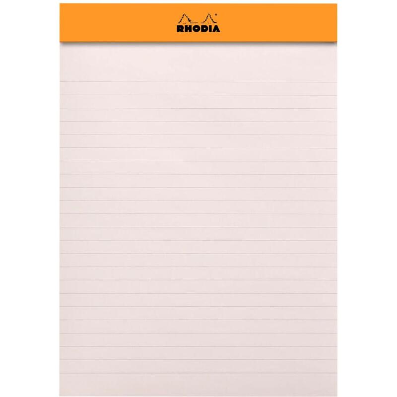 Bloc agrafé Rhodia le R N°16 14,8x21 cm 70 feuillets ligné 90g - Noir