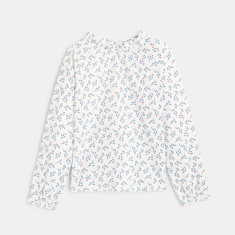 T-shirt volanté imprimé jaune fille