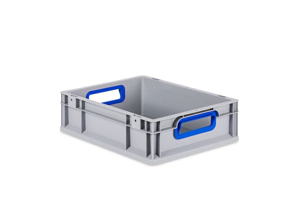 PROREGAL Eurobox Nextgen Kleur HxBxD 12 x 30 x 40 cm 11 Liter Handgrepen Blauw Open Gladde Bodem Euro Container Transportbox