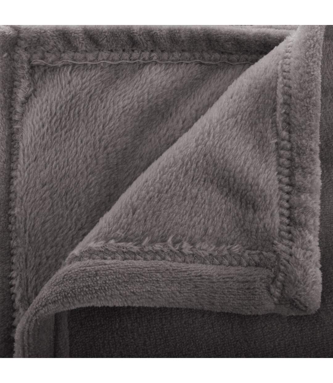 Grand plaid en Flanelle uni - 180x130 cm - Gris foncé