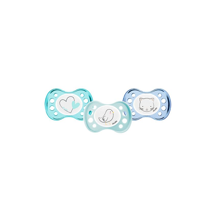 Sucette nouveau-né 0-2 mois silicone - Bleu - Ecru