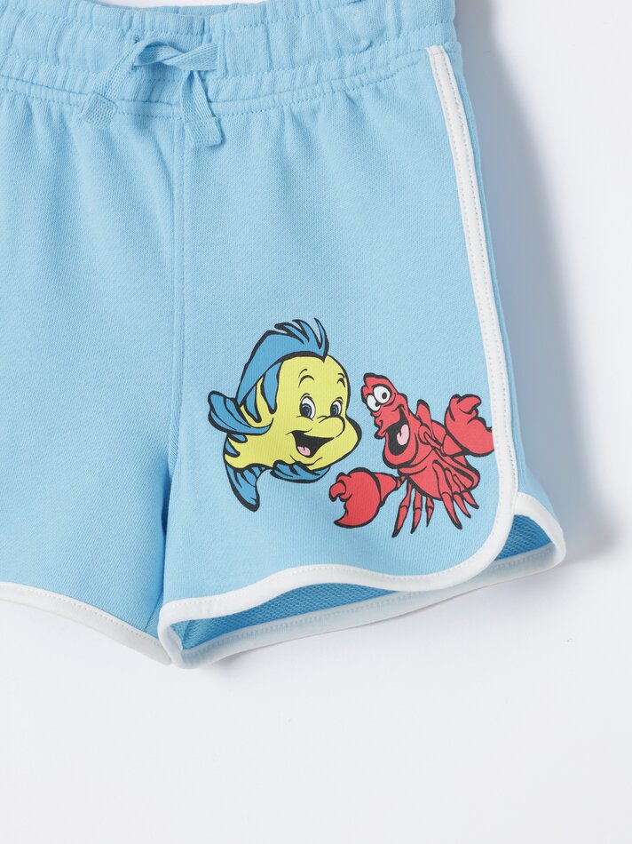 Conjunto de camiseta e bermuda da Pequena Sereia ©DS - Branco