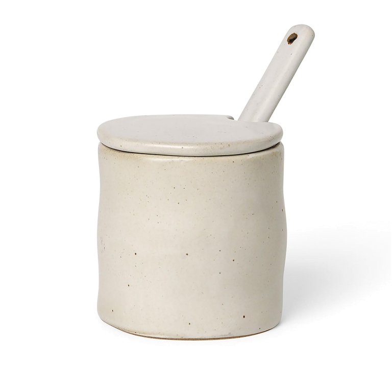Ferm Living Flow suikerpot off white speckle