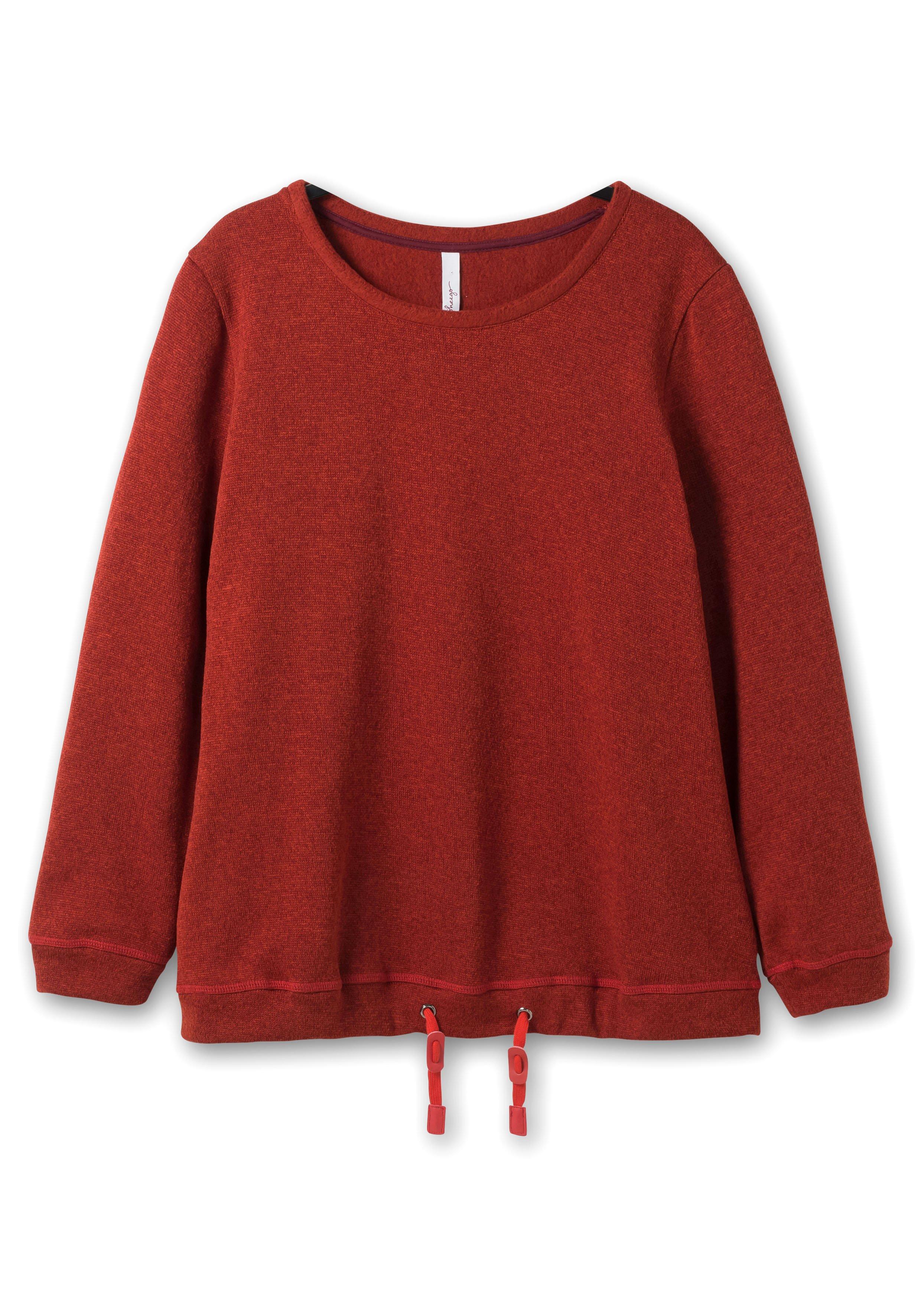 Sweatshirt aus Strickfleece, mit Saum-Tunnelzug