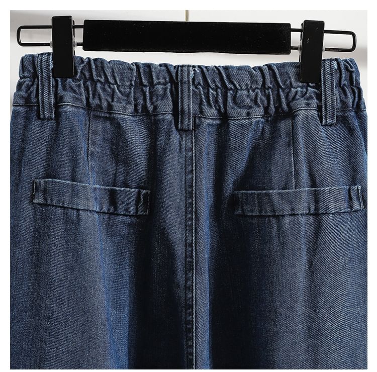 ZIMO - Mid Waist Washed Harem Jeans