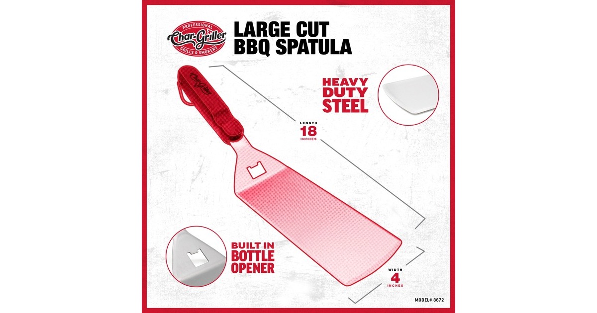 Char-GrillerLarge Cut Spatula spatel  (Roestvrij staal/zwart)