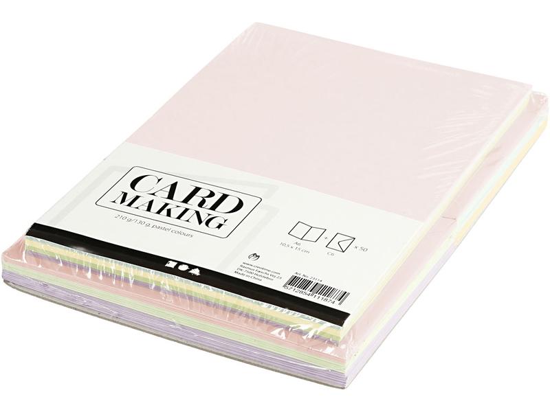 Creativ Company Blankokarte und Couvert 10.5 x 15 cm, 50 St Postkarten mit Umschlag für jeden Anlass