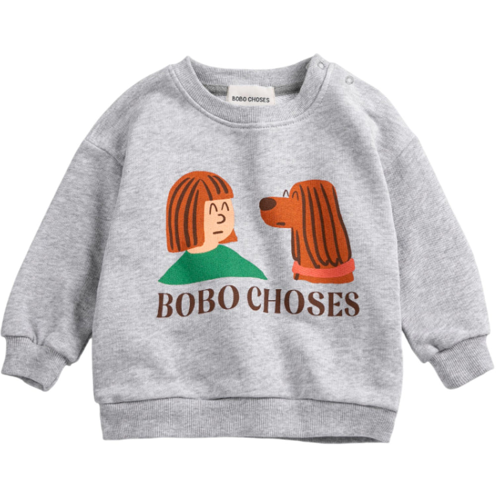 Køb Bobo Choses Heather Grey Friends In A Pickle Sweatshirt