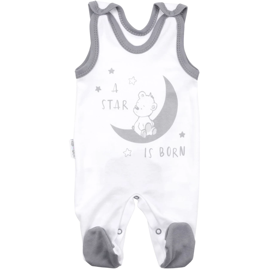 Baby Sweets 3tlg Set Strampler + Shirt + Mütze A star is born weiß grau