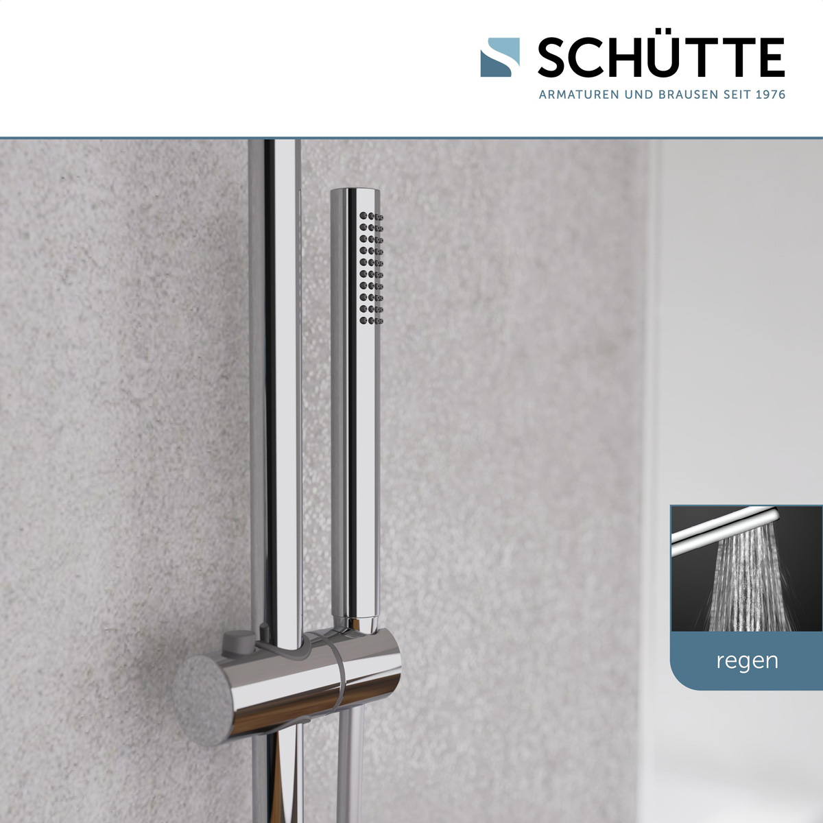 Schutte Aquaduct regendoucheset met thermostatische kraan chroom
